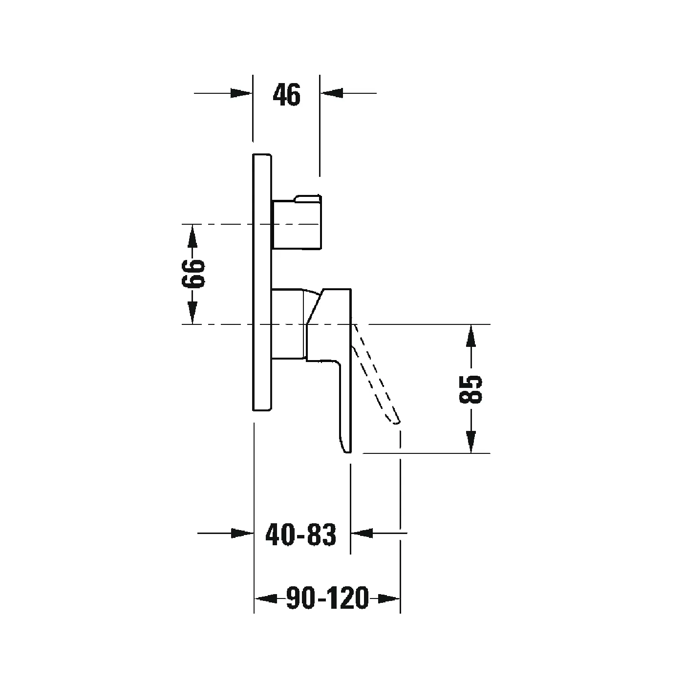 Bộ trộn lắp đặt âm tường vòi hoa sen D-Code