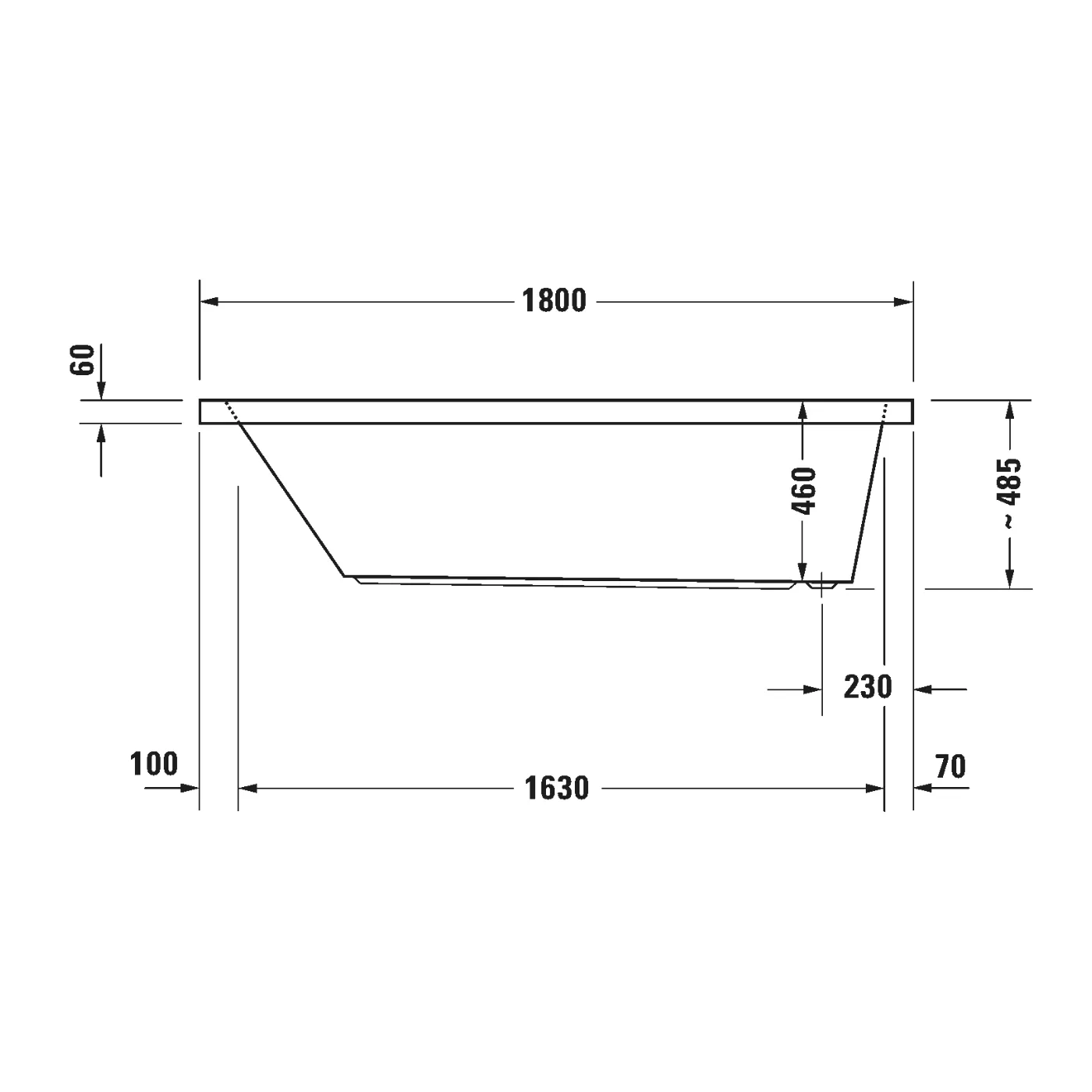 Bồn tắm xây 1800 x 900 mm - Starck Tubs