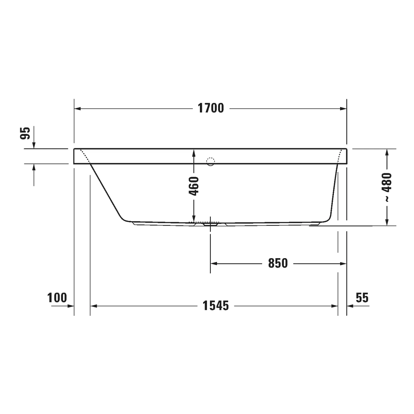 Bồn tắm massage sục khí 1700 x 750mm - Happy D.2