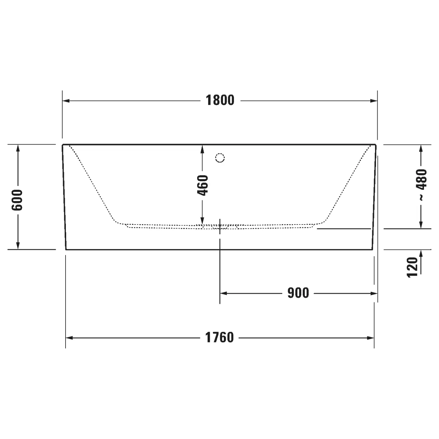 Bồn tắm massage sục khí 1800 x 800mm - Happy D.2 Plus