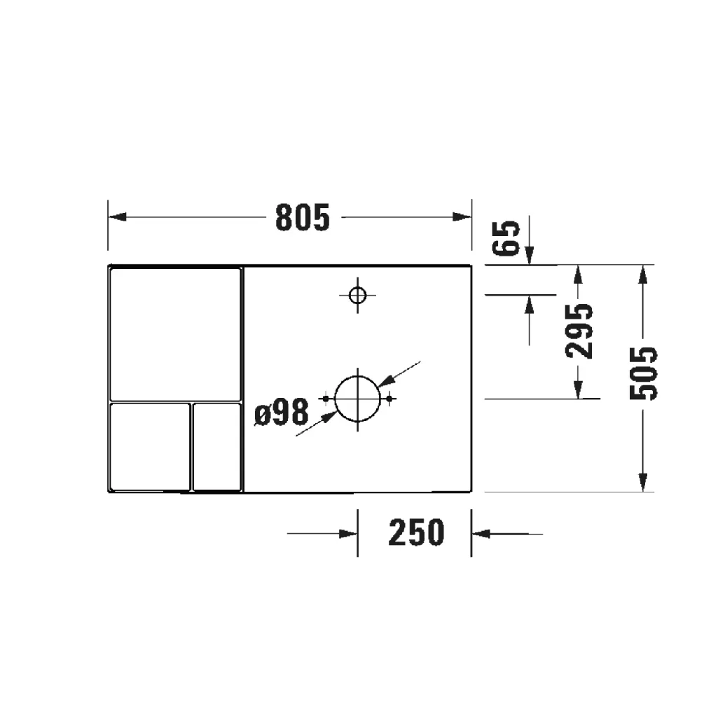 Chậu rửa đặt bàn 800x500mm, Có Lỗ thoát tràn - Aurena