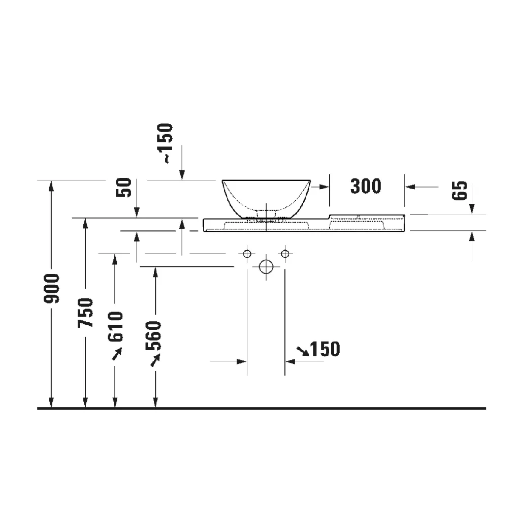 Chậu rửa đặt bàn 800x500mm, Có Lỗ thoát tràn - Aurena 099480
