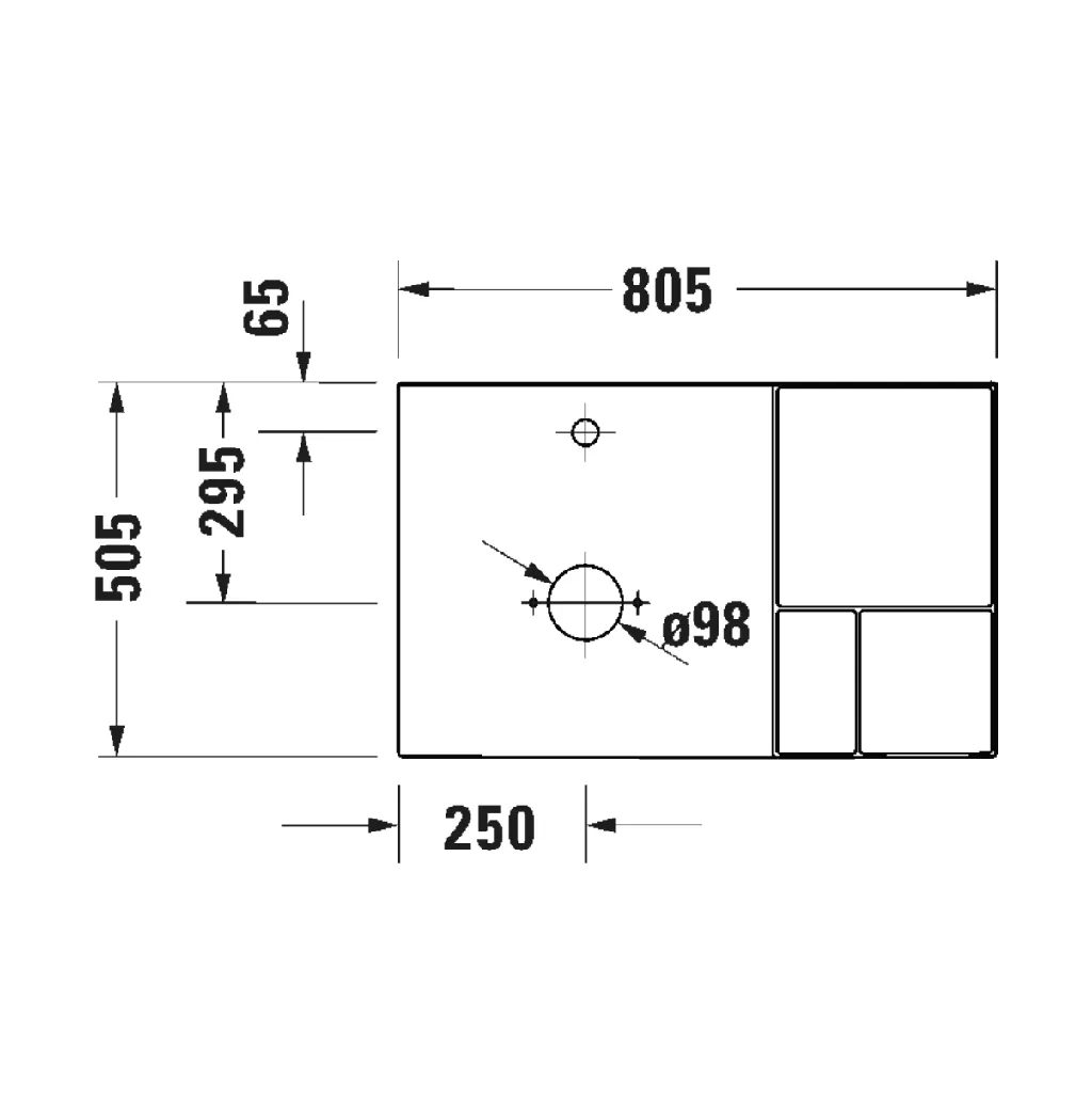 Chậu rửa đặt bàn 800x500mm, Có Lỗ thoát tràn - Aurena 099480