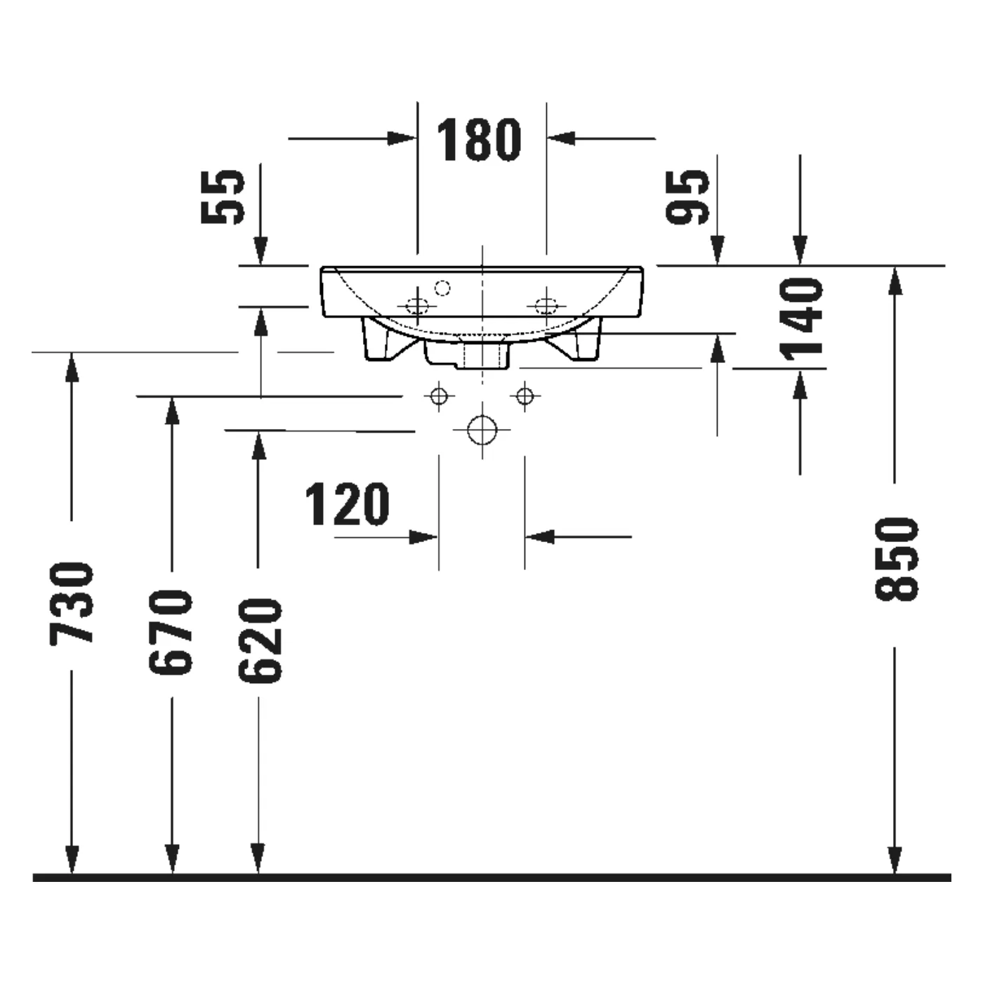 Chậu rửa bán âm - Duravit No.1