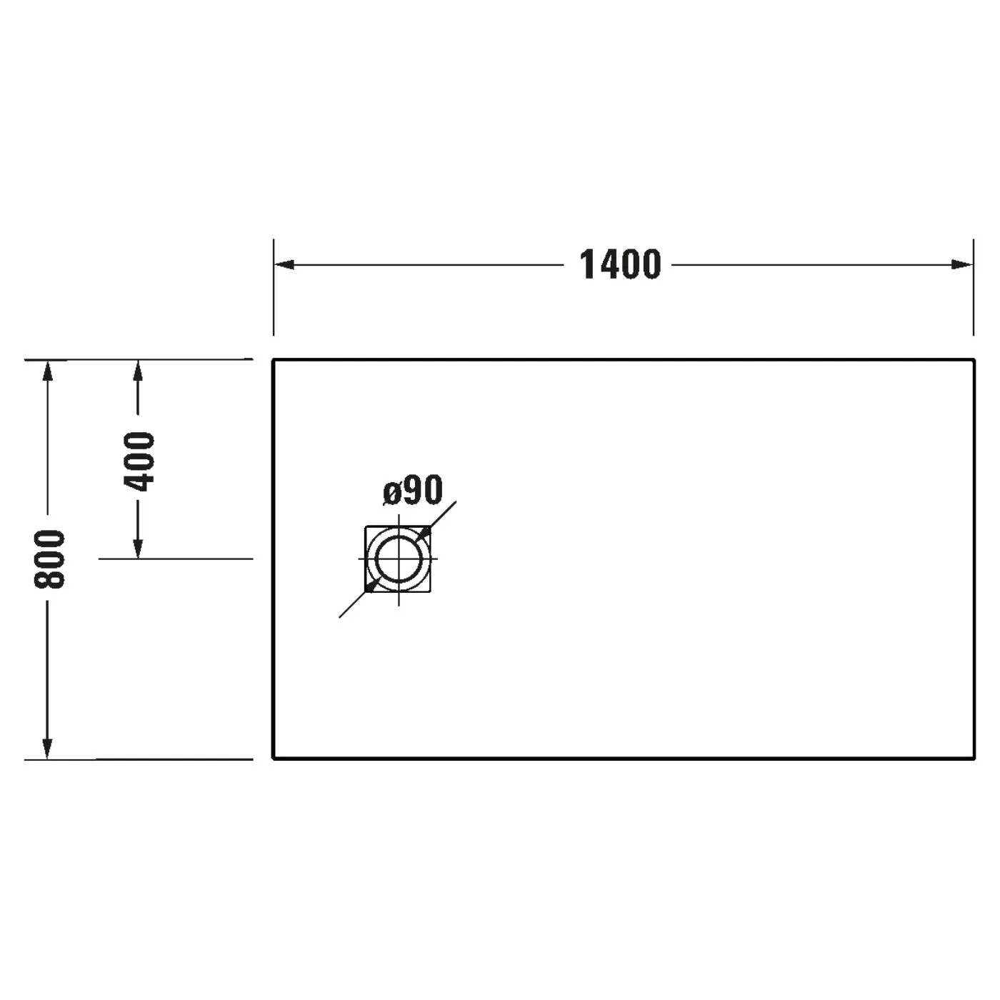 Khay tắm đứng 1400 x 800 mm - Sustano