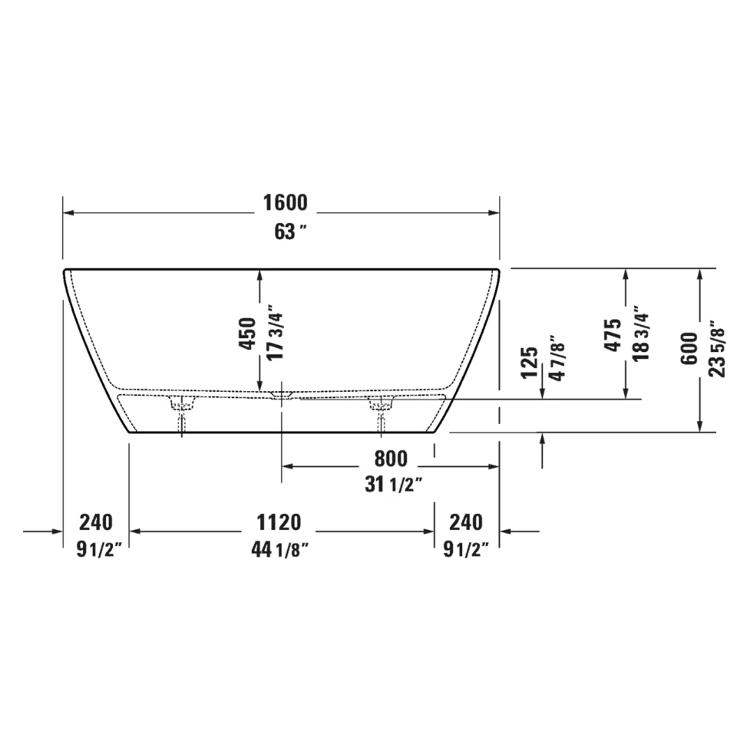 Bồn tắm đặt sàn 1600 x 750mm D-Neo