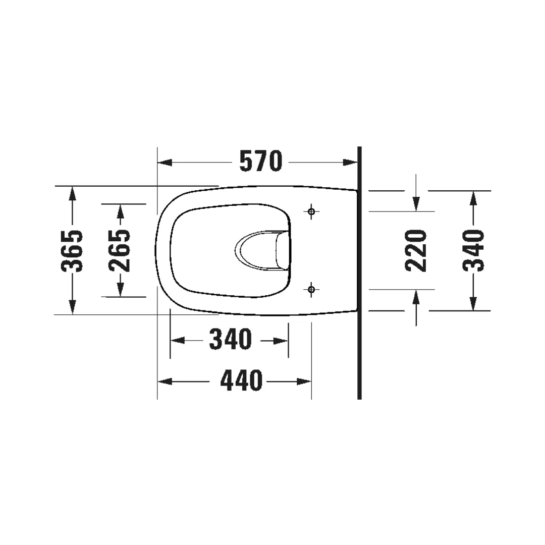 Bồn cầu treo tường 365x570mm, xả không vành, xả thẳng - Aurena