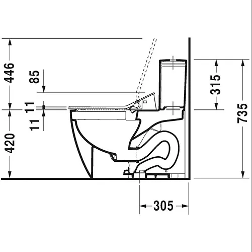 Bồn cầu đặt sàn một khối Darling New kết hợp với nắp điện tử