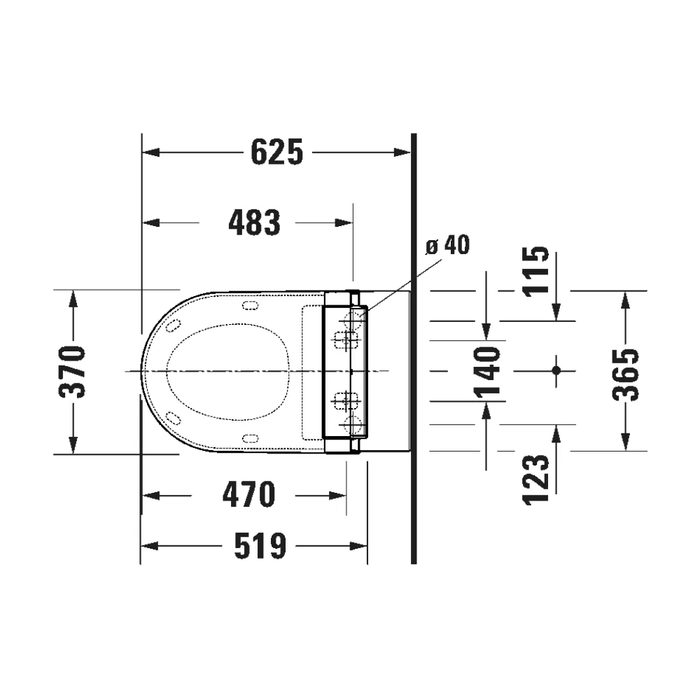 Bồn cầu treo tường Darling New kết hợp với nắp điện tử