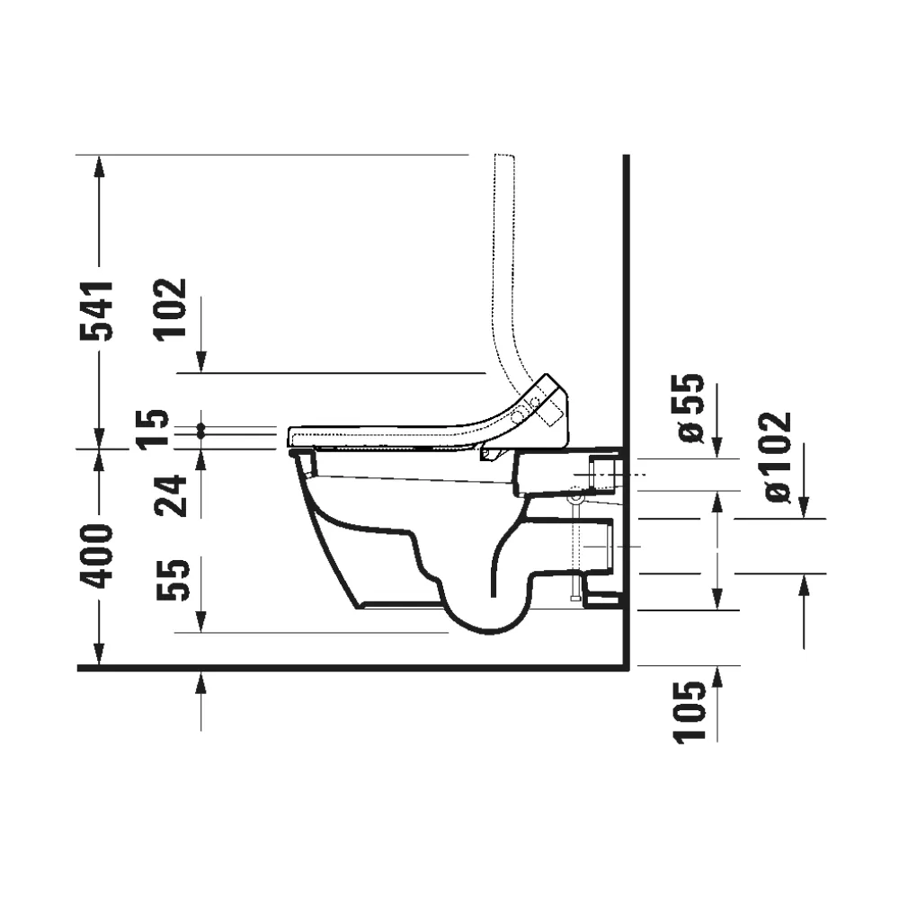 Bồn cầu treo tường Darling New kết hợp với nắp điện tử
