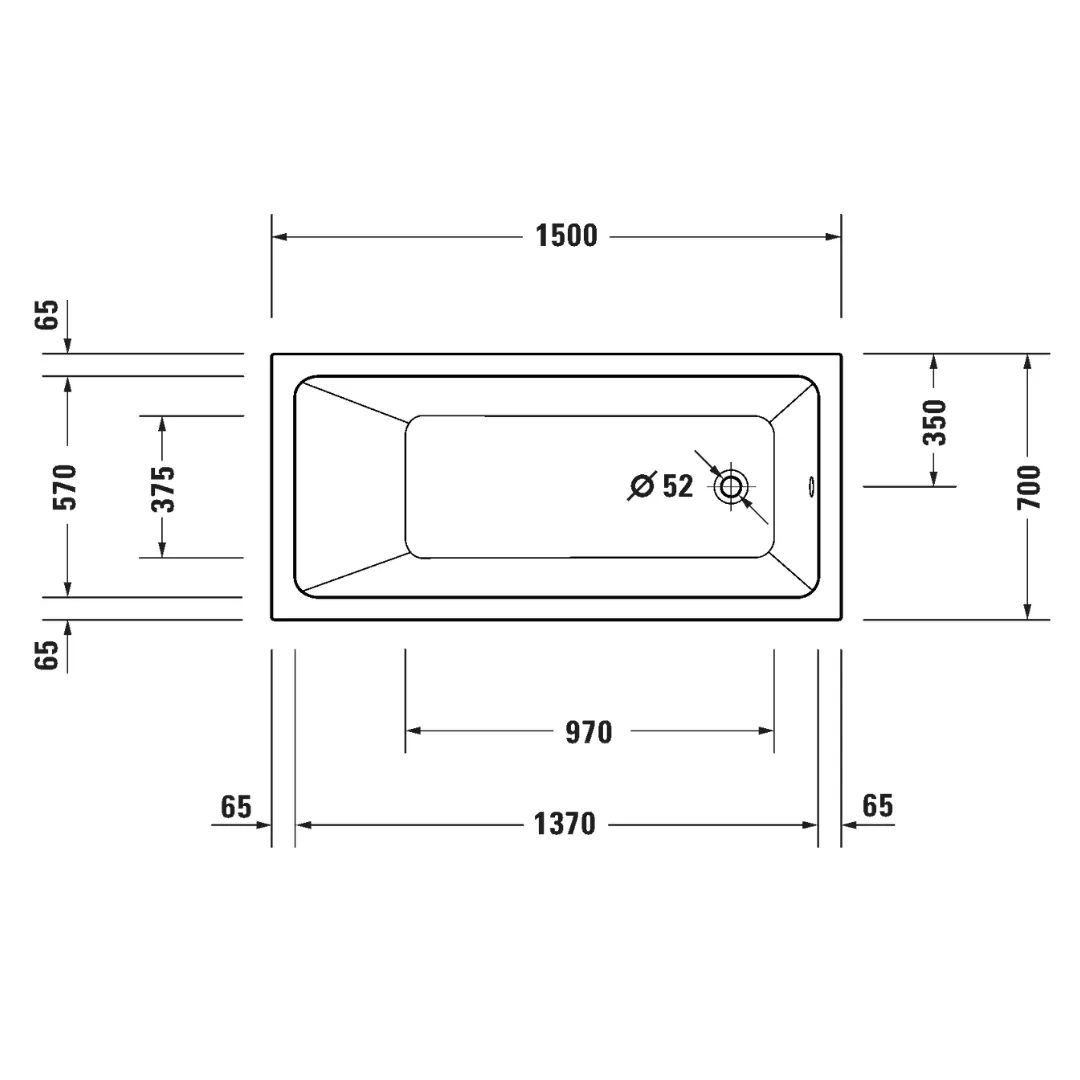 Bồn tắm xây 1500 x 700 mm - Duravit No.1