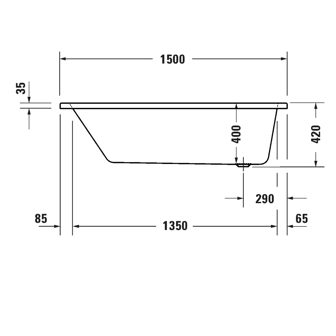 Bồn tắm xây 1500 x 700 mm - Duravit No.1