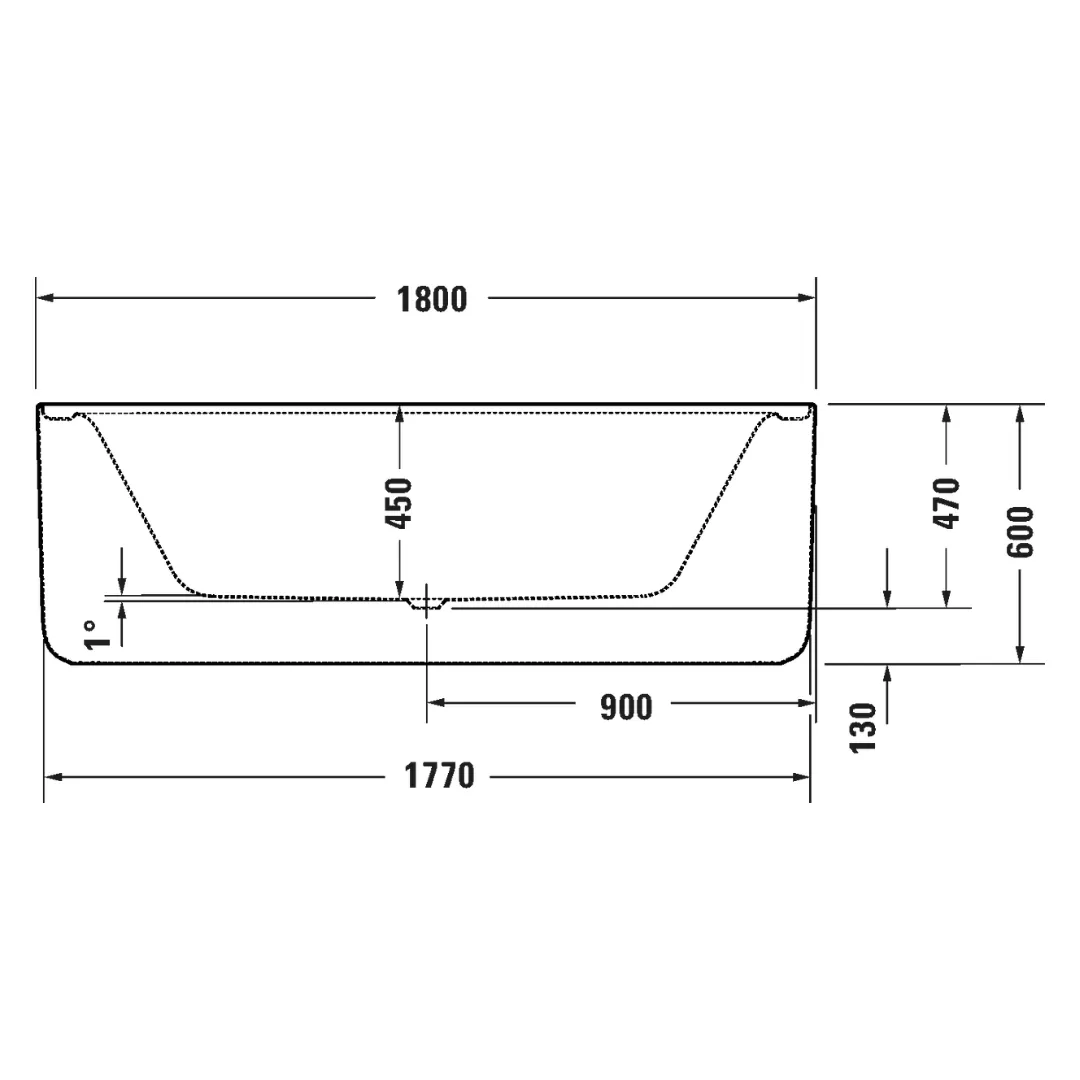 Bồn tắm đặt sàn 1800 x 900 mm - Bento Starck Box