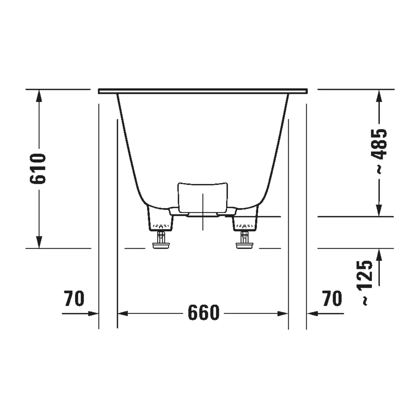 Bồn tắm xây 1800 x 800 mm - Vitrium