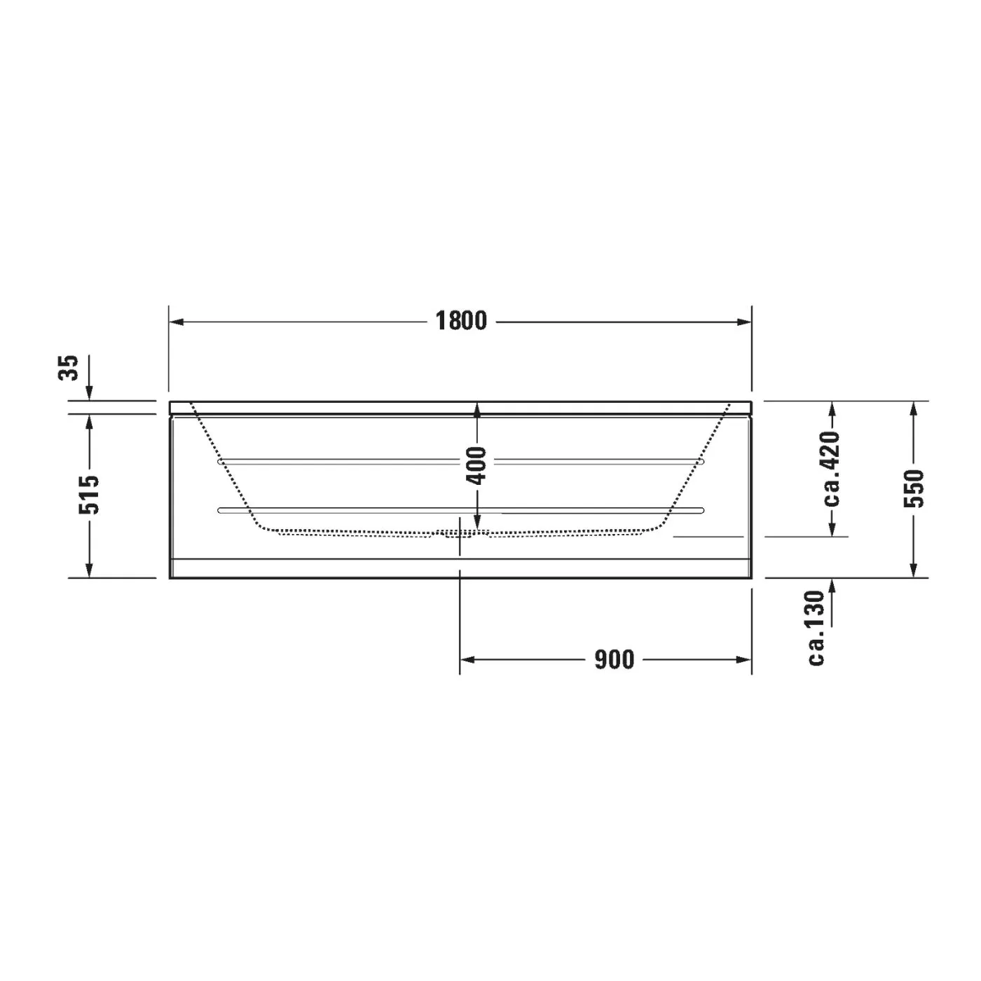 Bồn tắm dựa tường massage 1800x800mm-D-Code