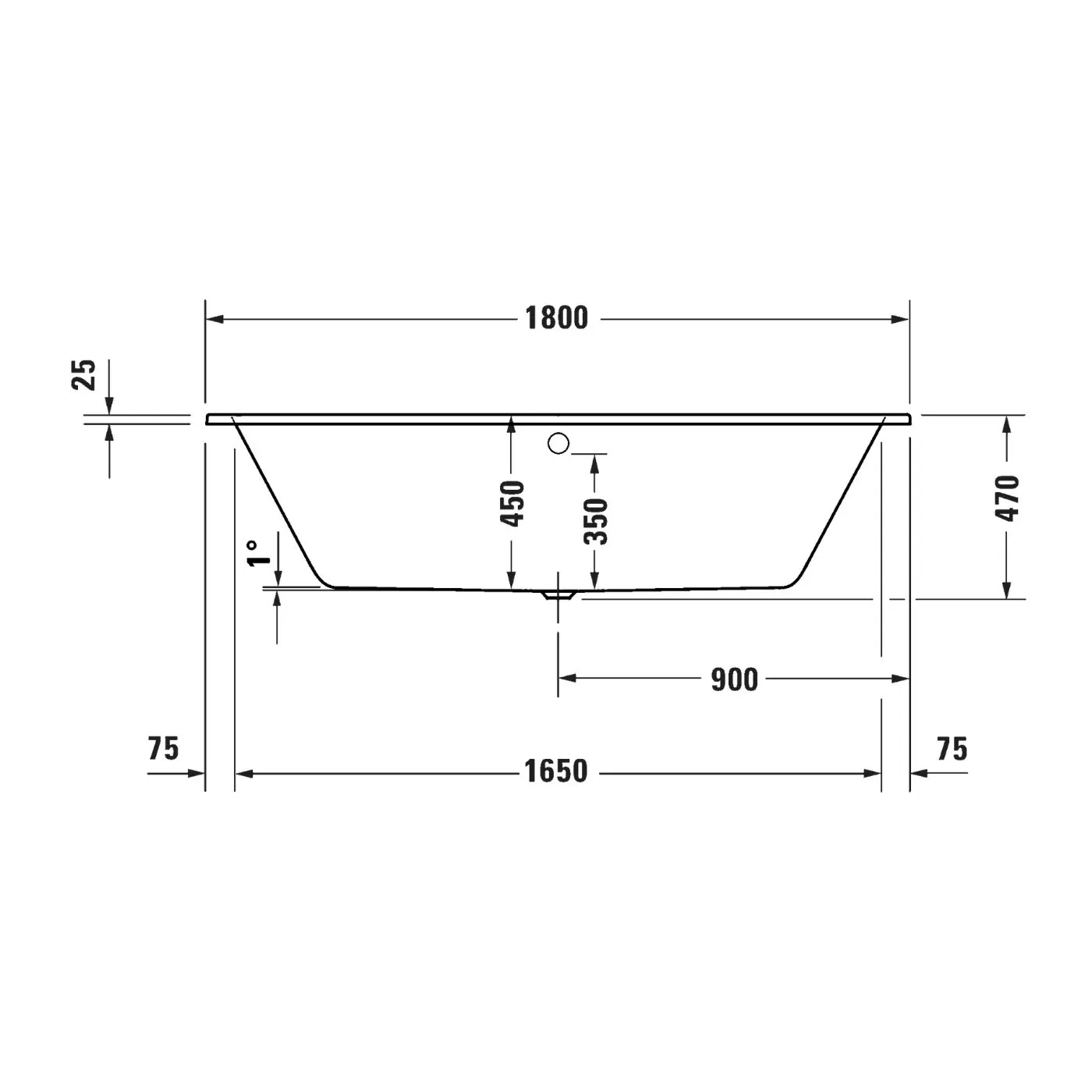 Bồn tắm dựa tường massage 18700x800mm-D-Code