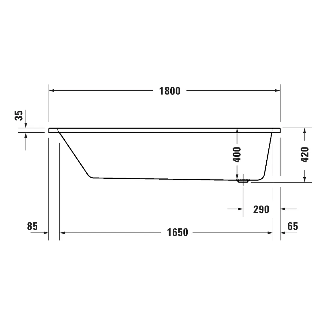 Bồn tắm xây 1800 x 800 mm -  Duravit No.1