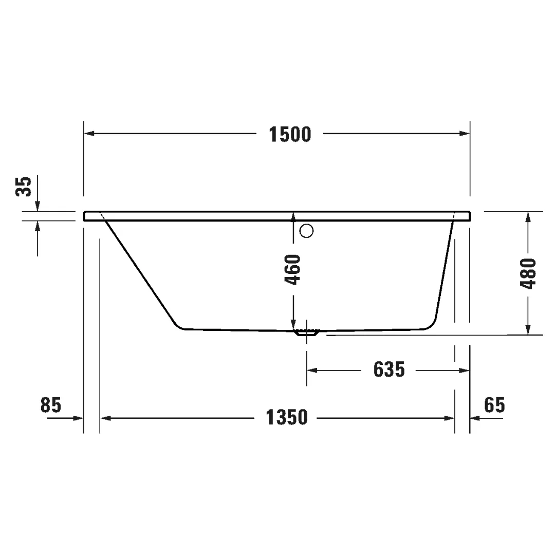 Bồn tắm xây 1500 x 800 mm - Duravit No.1