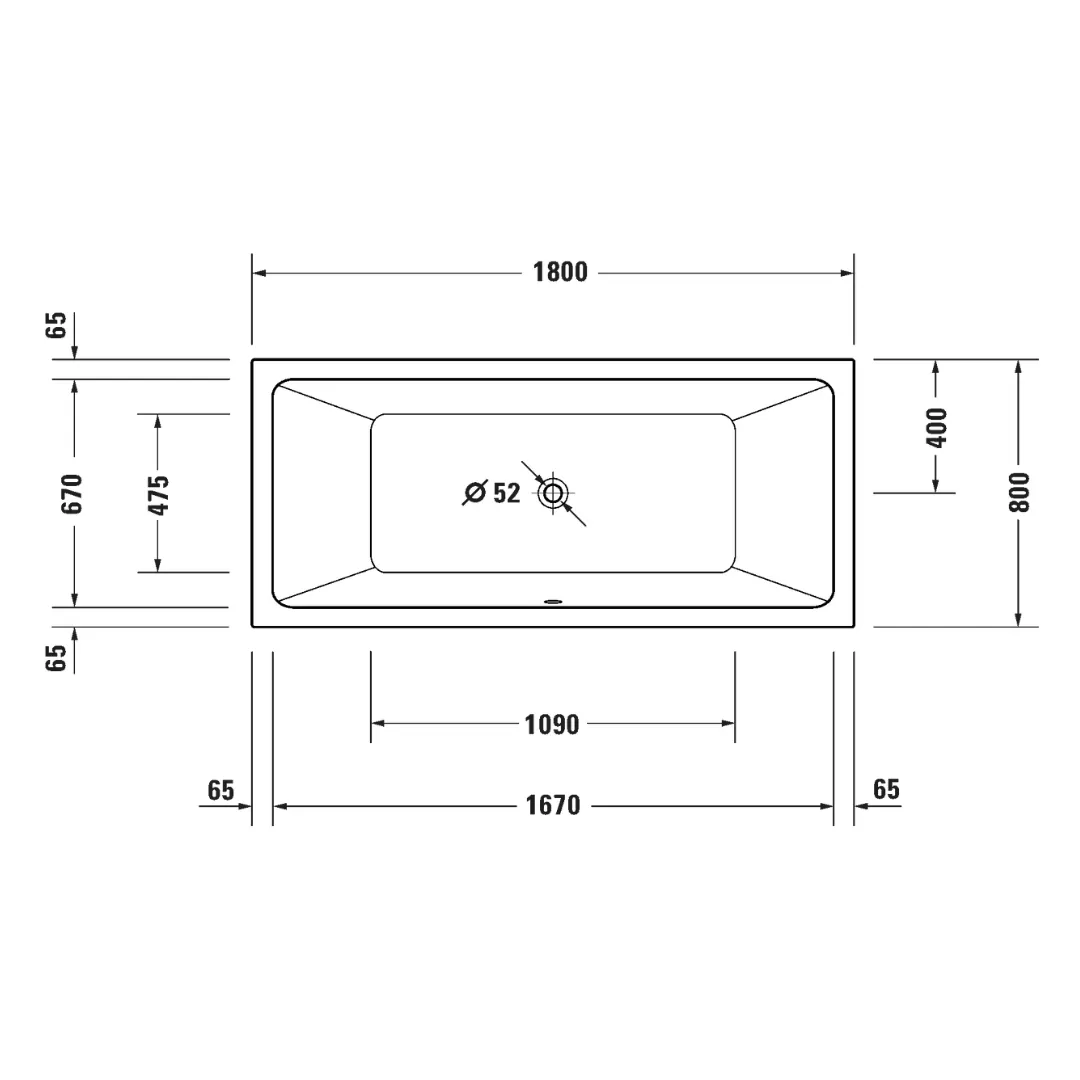 Bồn tắm xây massage sục khí 1800 x 800 mm - Duravit No.1