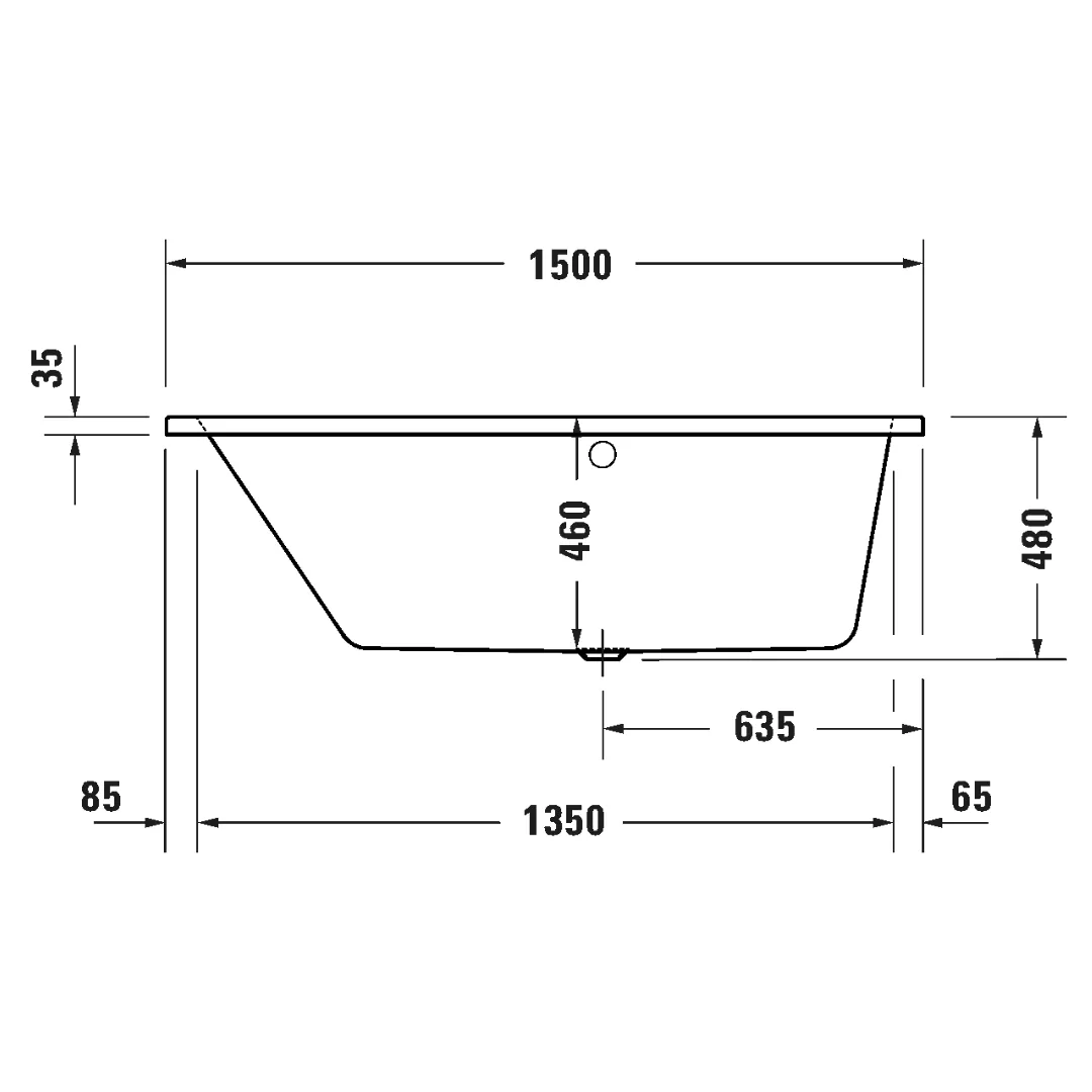 Bồn tắm xây massage sục khí 1500 x 800 mm - Duravit No.1