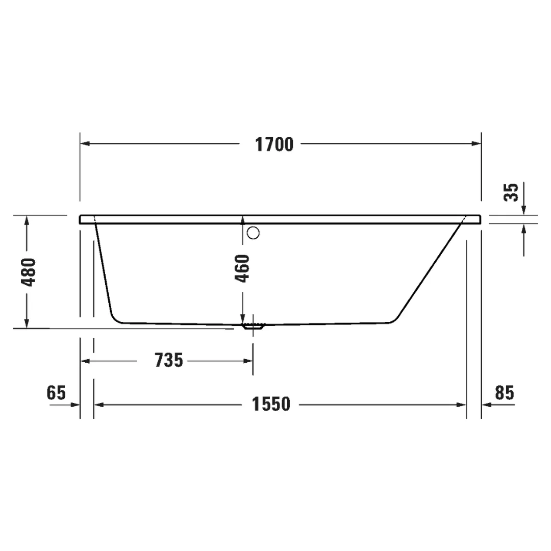 Bồn tắm xây massage sục khí 1700 x 1000 mm - Duravit No.1