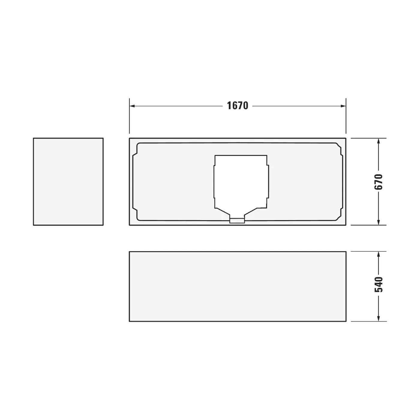 Bồn tắm xây 1700 x 700mm - Happy D.2