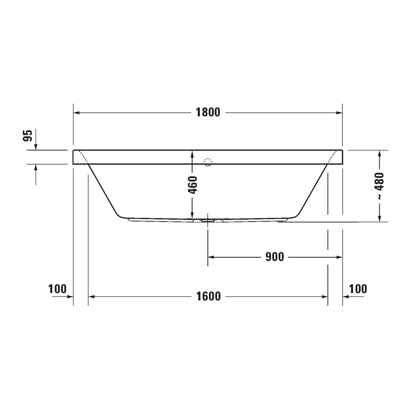 Bồn tắm xây 1800 x 800mm - Happy D.2