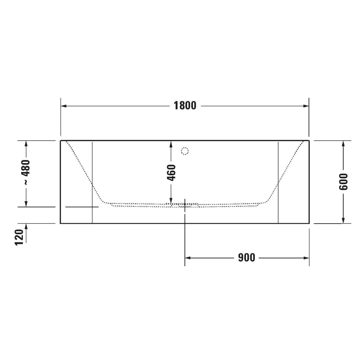 Bồn tắm đặt sàn 1800 x 800mm - Happy D.2 Plus