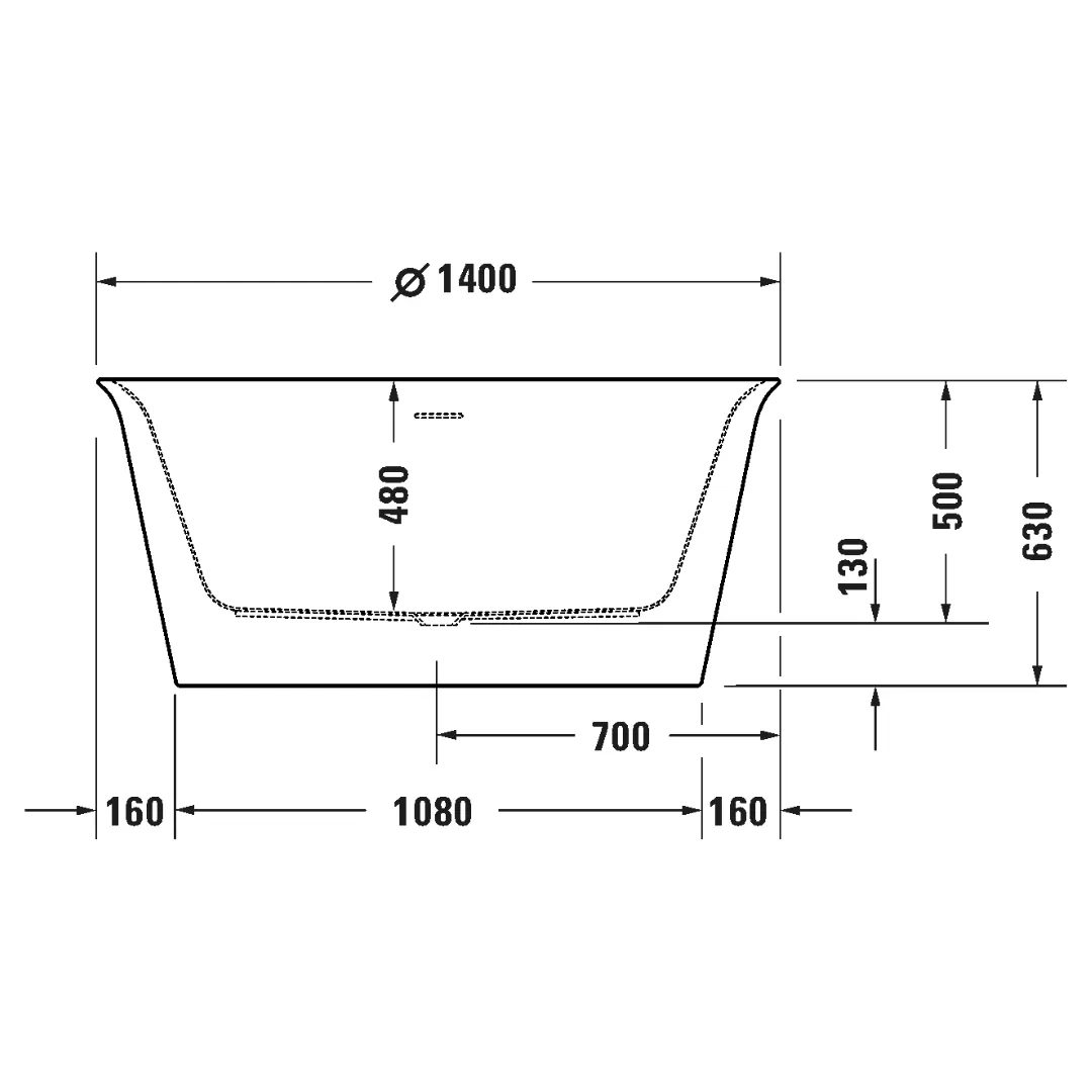 Bồn tắm đặt sàn Ø 1400 mm - White Tulip