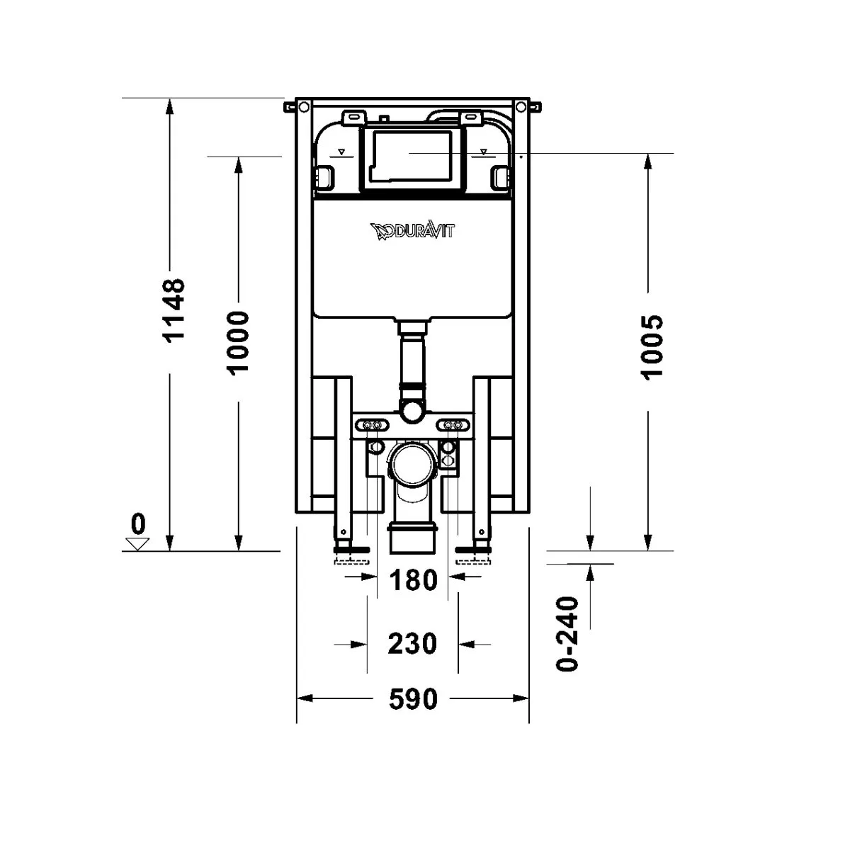 Két nước cao âm tường, xả 2 cấp, chống ngưng tụ, tự đứng - DURASYSTEM