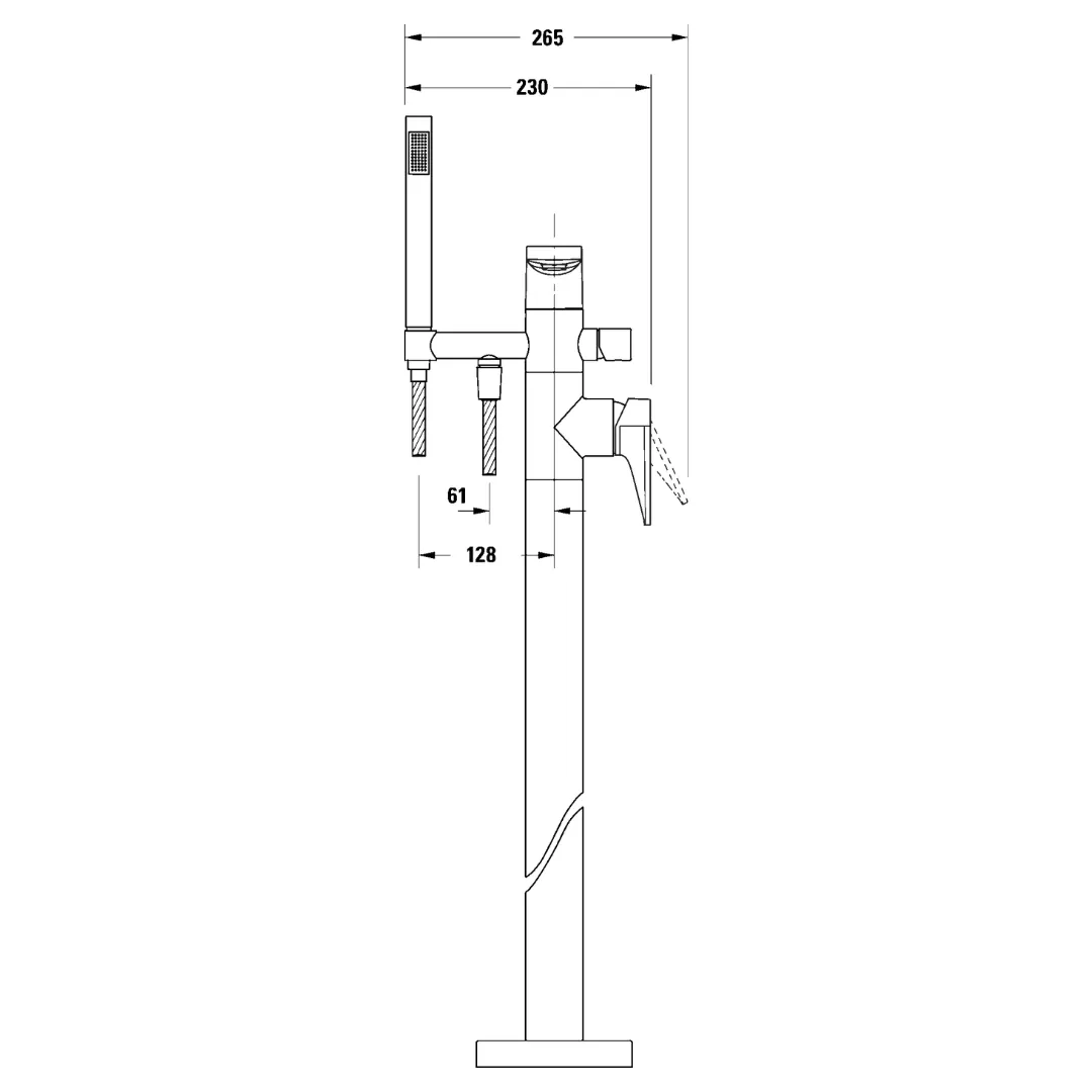 Vòi bồn tắm đứng 230x317x894mm - Tulum